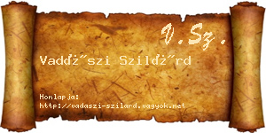 Vadászi Szilárd névjegykártya